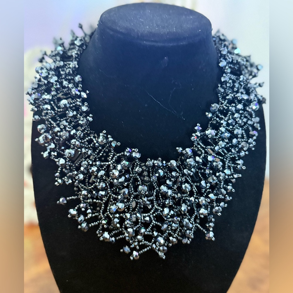 Elegant Black Beaded Necklace